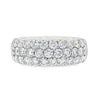 Roman Jewelers Signature 14K White Gold 3-Row Wide Diamond Band