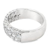 Roman Jewelers Signature 14K White Gold 3-Row Wide Diamond Band
