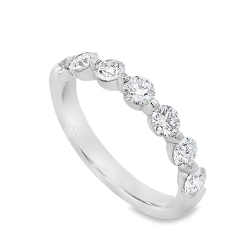 Roman Jewelers Signature 14K White Gold 7-Stone Shared-Prong Diamond Band