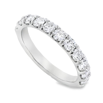 Roman Jewelers Signature 14K White Gold 1-Carat Diamond 11-Stone Anniversary Band