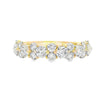14K Yellow Gold Diamond Cluster Anniversary Band