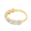14K Yellow Gold Diamond Cluster Anniversary Band