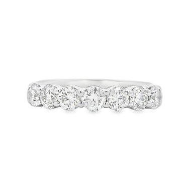 14K White Gold 1-Carat 7 Stone Diamond Anniversary Band