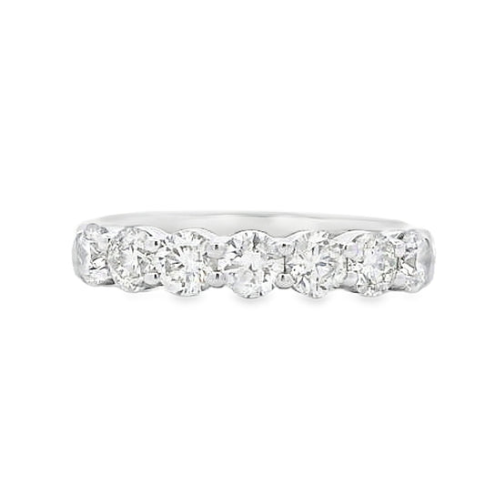 14K White Gold 1-Carat 7 Stone Diamond Anniversary Band