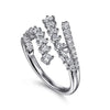 Gabriel & Co. 14K White Gold Multi-Row Graduating Diamond Bypass Ring