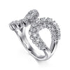 Gabriel & Co. 14K White Gold Lusso Diamond Wide Open Band