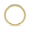 Gabriel & Co. 14K Yellow Gold Bujukan Bead Diamond Stackable Ring