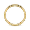 Gabriel & Co. 14K Yellow Gold Bujukan Wide Burnished Diamond Stackable Ring