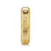 Gabriel & Co. 14K Yellow Gold Bujukan Wide Burnished Diamond Stackable Ring