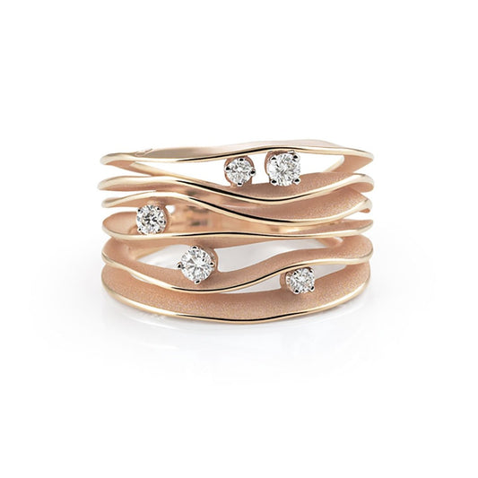 Cammilli 18K Pink Champagne Gold Dune Diamond Ring