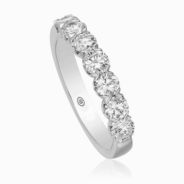 Christopher Designs 14K White Gold 7-Stone Crisscut Diamond Anniversary Band