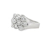 18K White Gold 3-Row Diamond Fashion Ladies Ring with Milgrain Detail