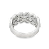 18K White Gold 3-Row Diamond Fashion Ladies Ring with Milgrain Detail