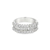 18K White Gold Wide 3-Row Ladies Diamond Band