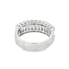 18K White Gold Wide 3-Row Ladies Diamond Band