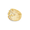 18K Yellow Gold 6-Row with Diamond Accents Ladies Fashion Ring