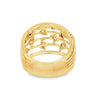 18K Yellow Gold 6-Row with Diamond Accents Ladies Fashion Ring