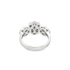 18K White Gold 3 Diamond Clusters Ladies Fashion Ring
