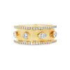 18K Yellow Gold 8mm Diamond Fashion Band with 4 Bezel-Set Diamond Accents