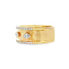 18K Yellow Gold 8mm Diamond Fashion Band with 4 Bezel-Set Diamond Accents