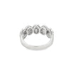 18K White Gold 5 Diamond Clusters Ladies Fashion Ring