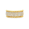 18K Yellow Gold 8mm Diamond Ring with Bead Detail on Sides