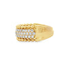 18K Yellow Gold 8mm Diamond Ring with Bead Detail on Sides