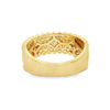 18K Yellow Gold 8mm Diamond Ring with Bead Detail on Sides