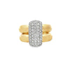 18K Yellow & White Gold Double-Shank and Pave Diamond Vertical Buckle Ladies Fashion Ring
