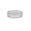18K White Gold 5-Row Diamond Ladies Ring