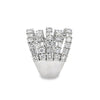 18K White Gold 5-Row Dynamic Diamond Fashion Ring