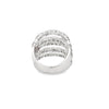 18K White Gold 5-Row Dynamic Diamond Fashion Ring