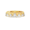 18K Yellow Gold Alternating Pear and Round Diamond Ladies Diamond Band