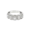 18K White Gold Ladies Fashion Ring with 5 Diamond Clusters