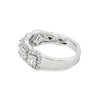 18K White Gold Ladies Fashion Ring with 5 Diamond Clusters