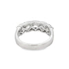 18K White Gold Ladies Fashion Ring with 5 Diamond Clusters