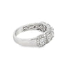 18K White Gold Ladies Fashion Ring with 5 Diamond Clusters