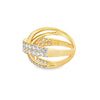 18K Yellow Gold Criss-Cross Ladies Diamond Ring