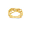 18K Yellow Gold Criss-Cross Ladies Diamond Ring