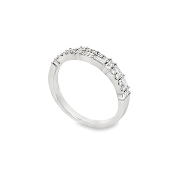 18K White Gold Diamond Patterned Band