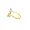 18K Yellow Gold Oval Pave-Set Diamond Ladies Fashion Ring