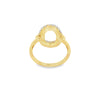 18K Yellow Gold Oval Pave-Set Diamond Ladies Fashion Ring