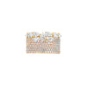 18K Yellow Gold Wide Diamond Ring with Pear-Cut Diamond Border