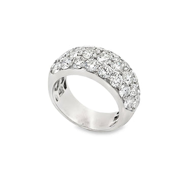 18K White Gold Domed Diamond Fashion Ring