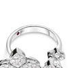 Roberto Coin 18K White Gold Love in Verona Pave Diamond Triple Flower Ring