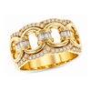 Allison Kaufman 14K Yellow Gold Wide Diamond Ladies Ring
