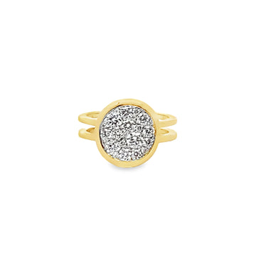 Frederic Sage 14K  White & Yellow Gold Diamond Cluster Ring