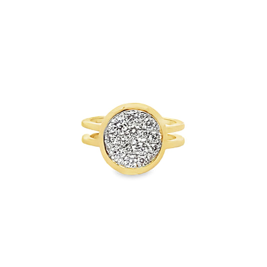Frederic Sage 14K  White & Yellow Gold Diamond Cluster Ring
