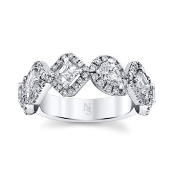 Norman Silverman 18K White Gold Fancy Cut Diamond Ring