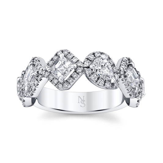 Norman Silverman 18K White Gold Fancy Cut Diamond Ring